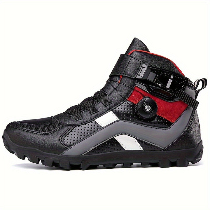 Męskie buty motocyklowe wysokie z obrotową klamrą