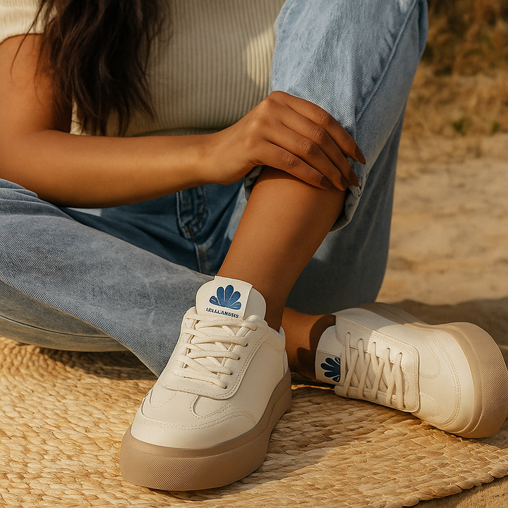 Damskie modne sneakersy z kontrastowymi detalami