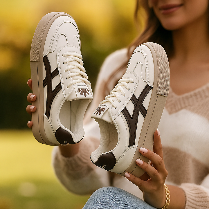 Damskie modne sneakersy z kontrastowymi detalami