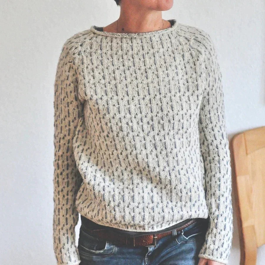Damski sweter zimowy z okrągłym dekoltem