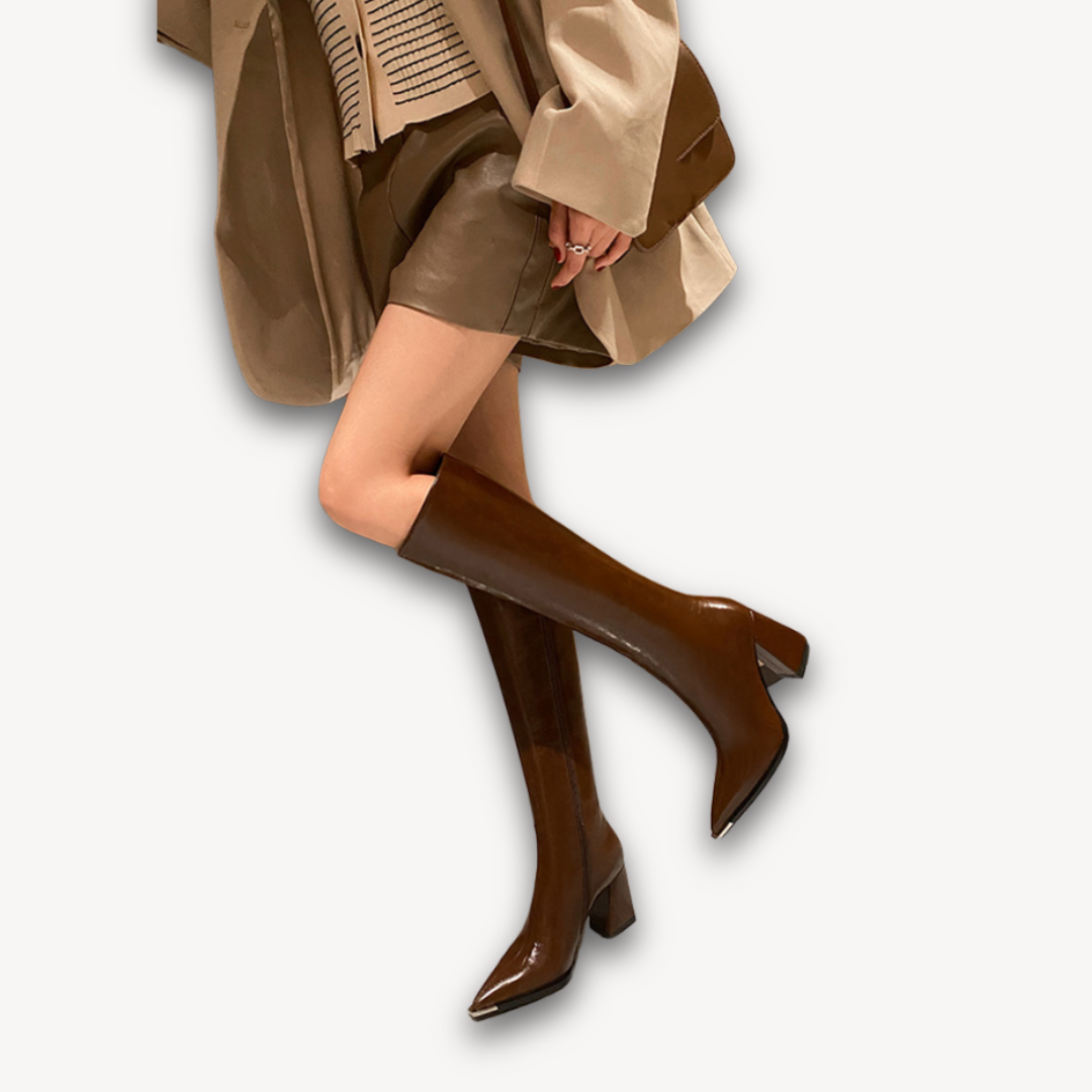 Damskie Klasyczne Wysokie Kozaki Zimowe