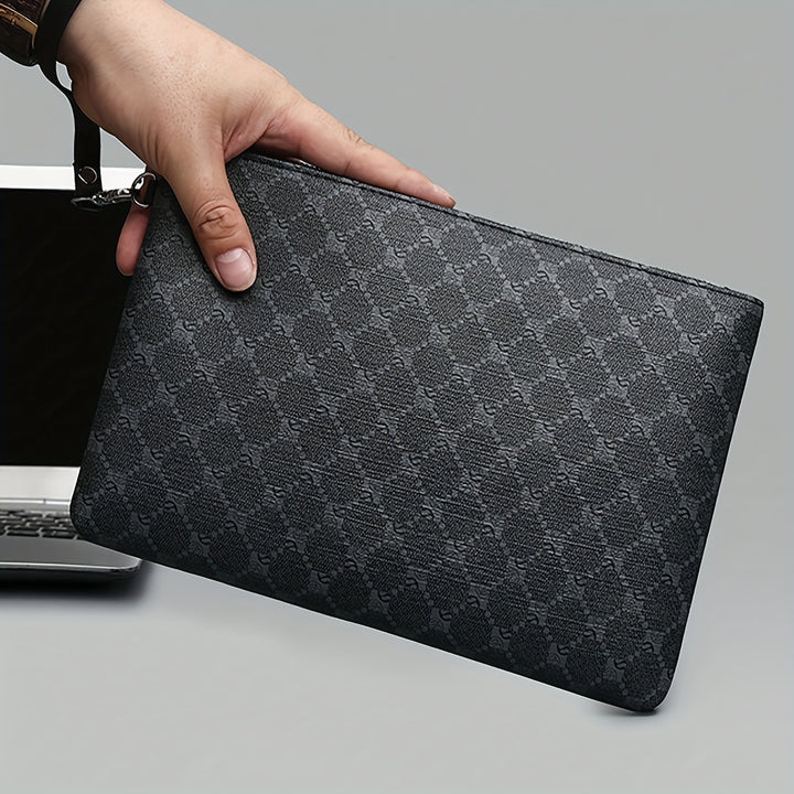 Saszetki Męskie do Ręki Klasyczne ze Skórzanymi Elementami Clutch