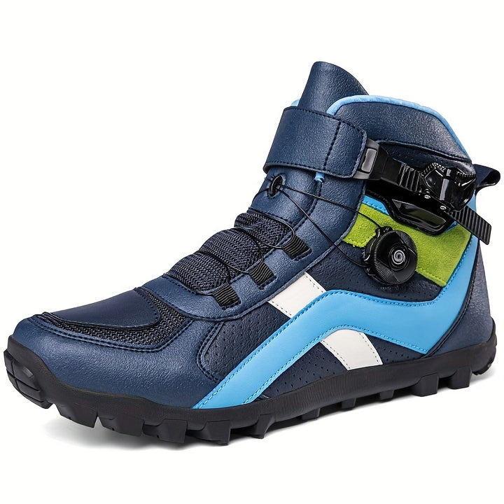Męskie buty motocyklowe wysokie z obrotową klamrą