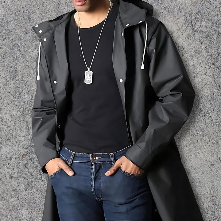 Męski Płaszcz Przeciwdeszczowy | Elegancki Płaszcz Pogodoodporny