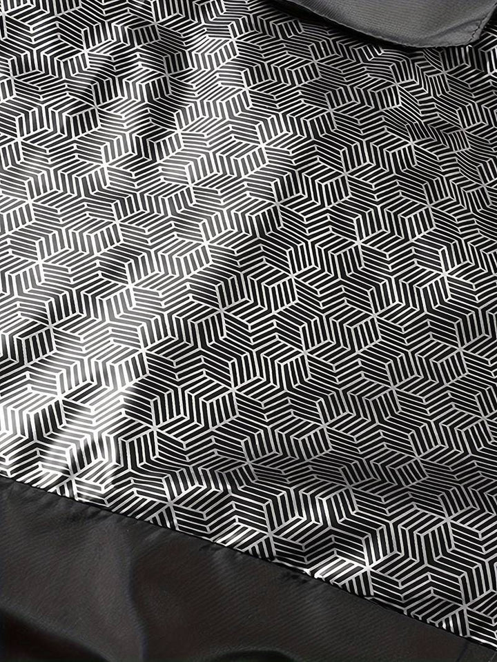 Męska długa kurtka pikowana z kapturem