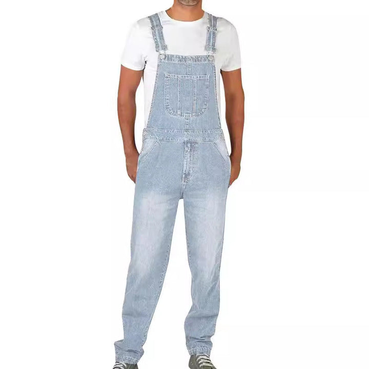 Męskie ogrodniczki dżinsowe z regulowanymi