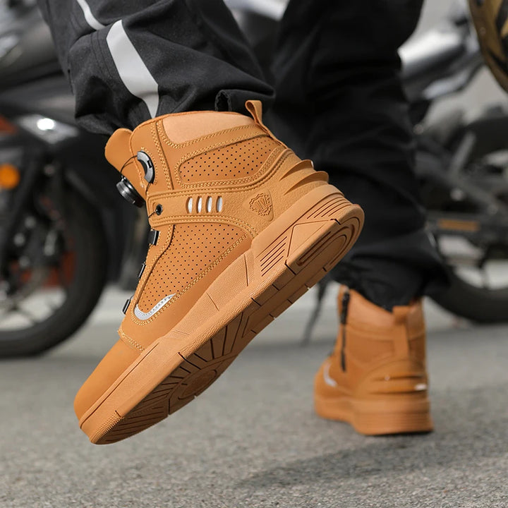 Męskie buty motocyklowe wysokie sznurowane