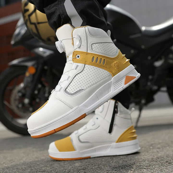 Męskie buty motocyklowe wysokie sznurowane