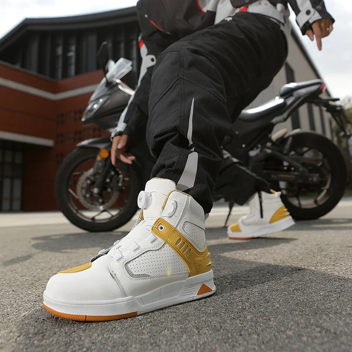 Męskie buty motocyklowe wysokie sznurowane