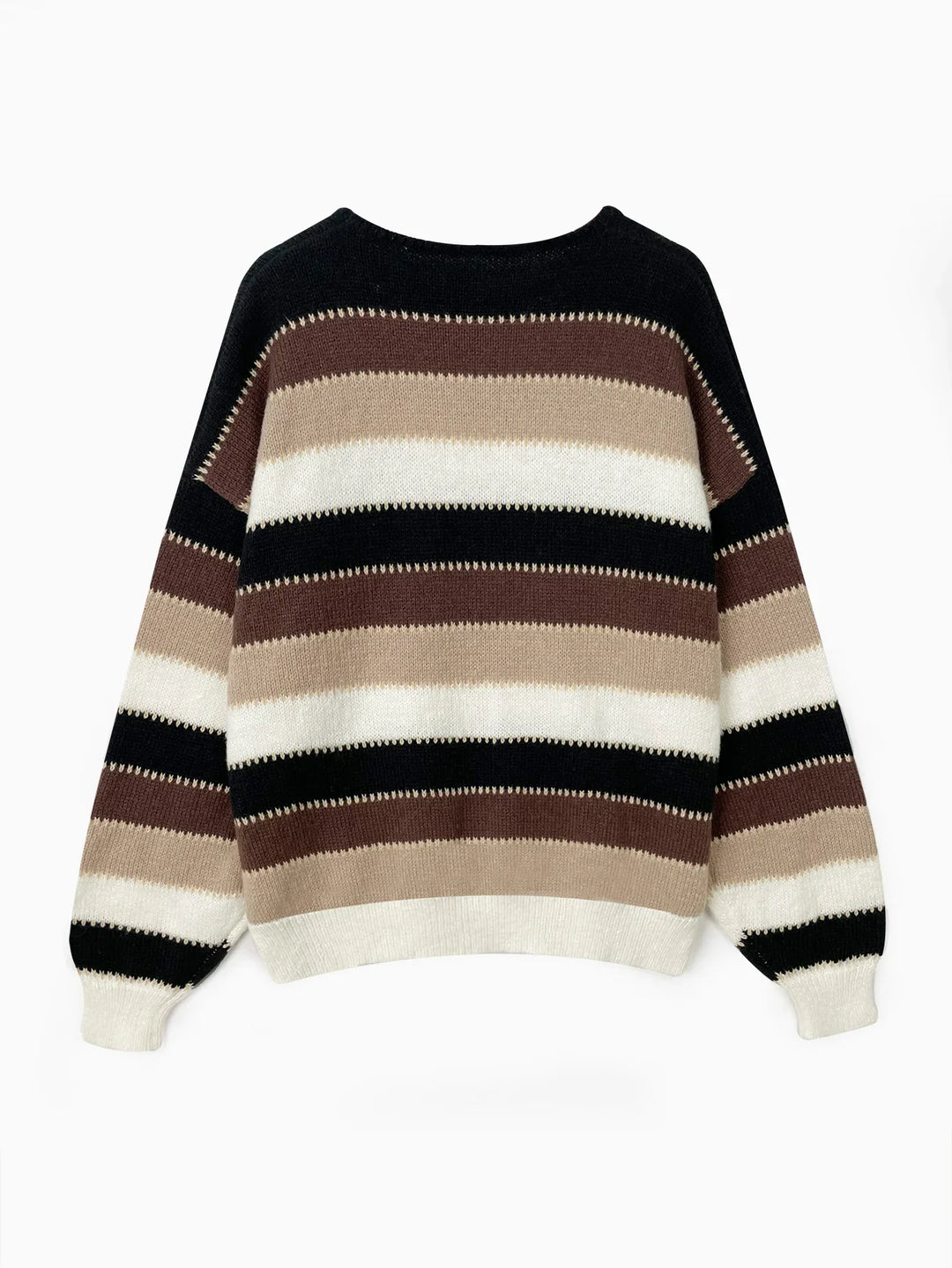 Damski nowoczesny sweter w paski zimowy