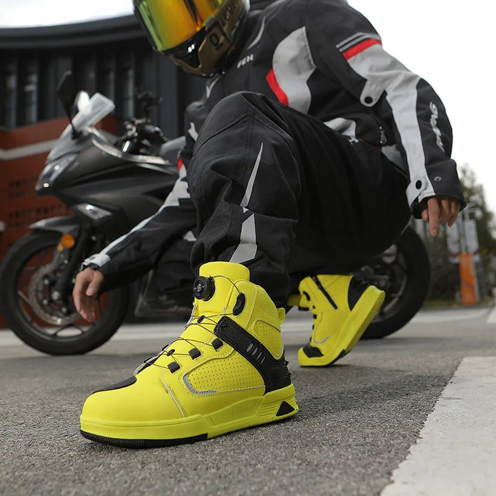 Męskie buty motocyklowe wysokie sznurowane