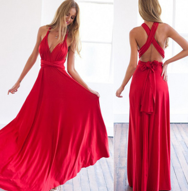 Damska Długa Sukienka Kopertowa | Maxi