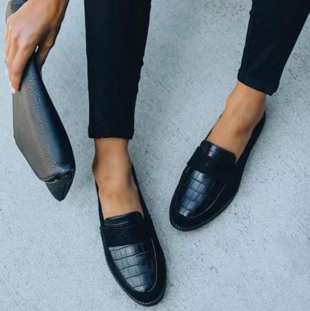 Damskie loafersy czarne klasyczne