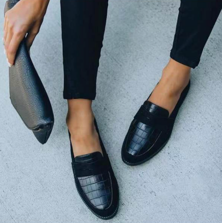 Damskie loafersy czarne klasyczne