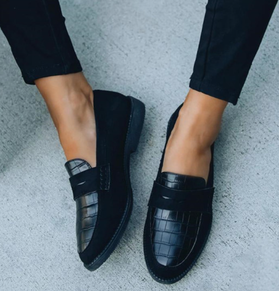 Damskie loafersy czarne klasyczne