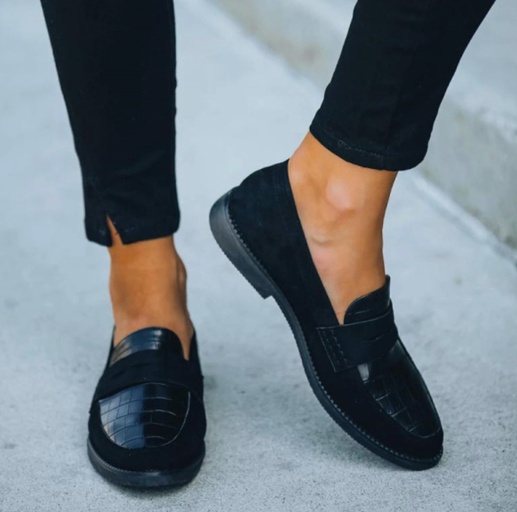 Damskie loafersy czarne klasyczne