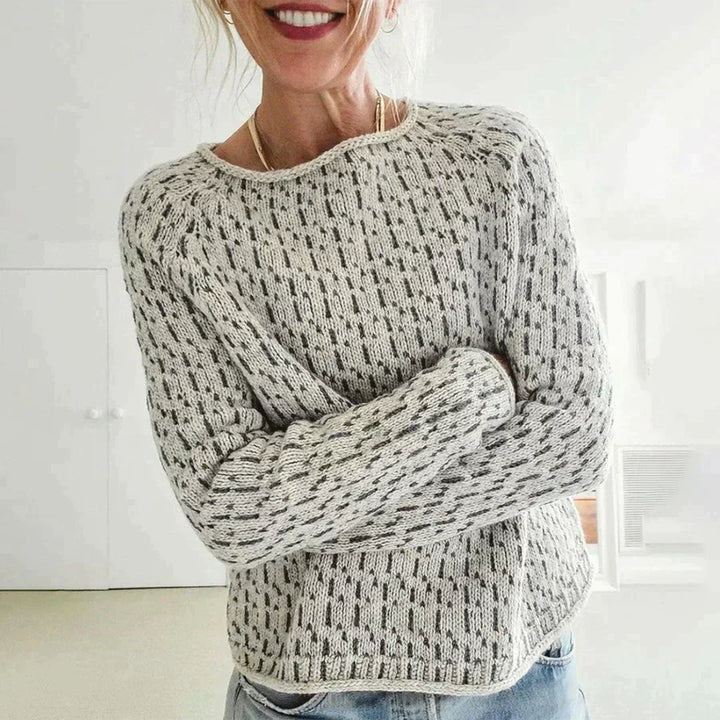 Damski sweter zimowy z okrągłym dekoltem