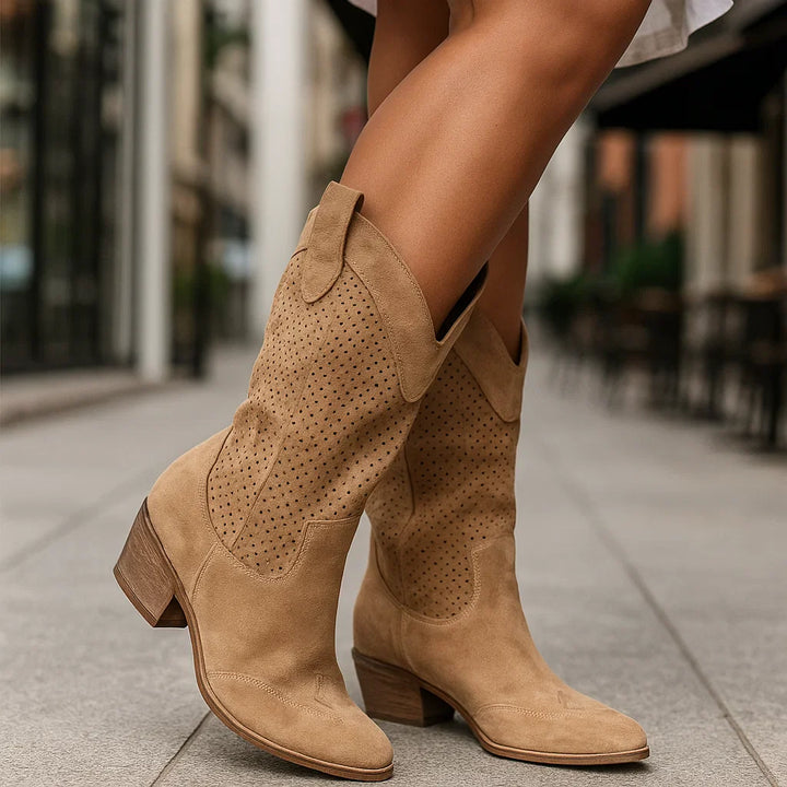 Damskie kowbojki z klasycznym wykończeniem