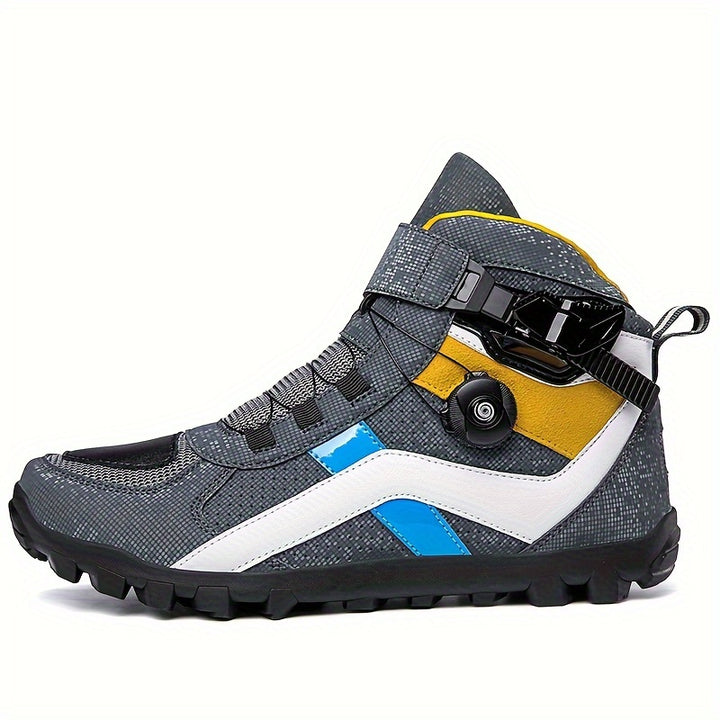 Męskie buty motocyklowe wysokie z obrotową klamrą