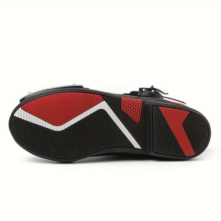 Męskie wysokie buty motocyklowe z paskami