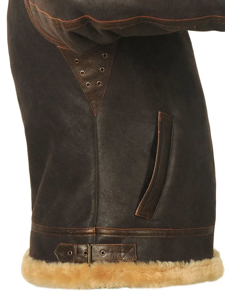 Męska Zimowa Bomberka Aviator z Kołnierzem Futrzanym