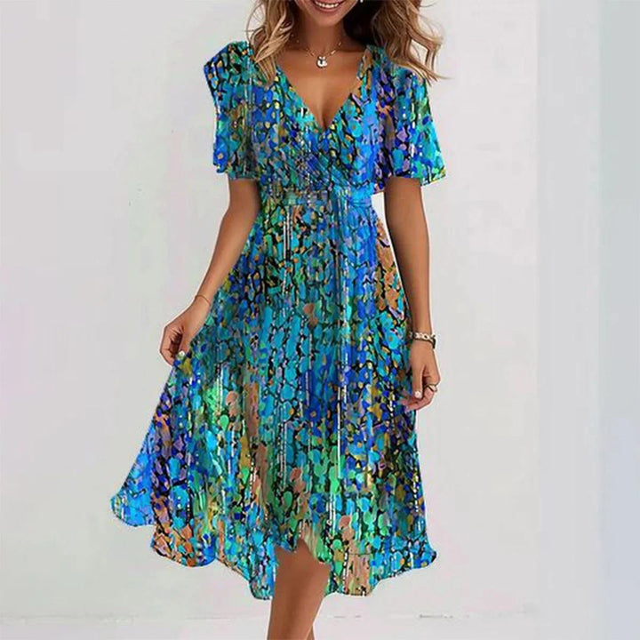 Damska Sukienka Koktajlowa Kopertowa | Elegancka Midi