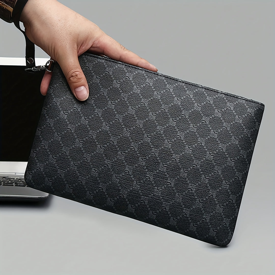 Saszetki Męskie do Ręki Klasyczne ze Skórzanymi Elementami Clutch