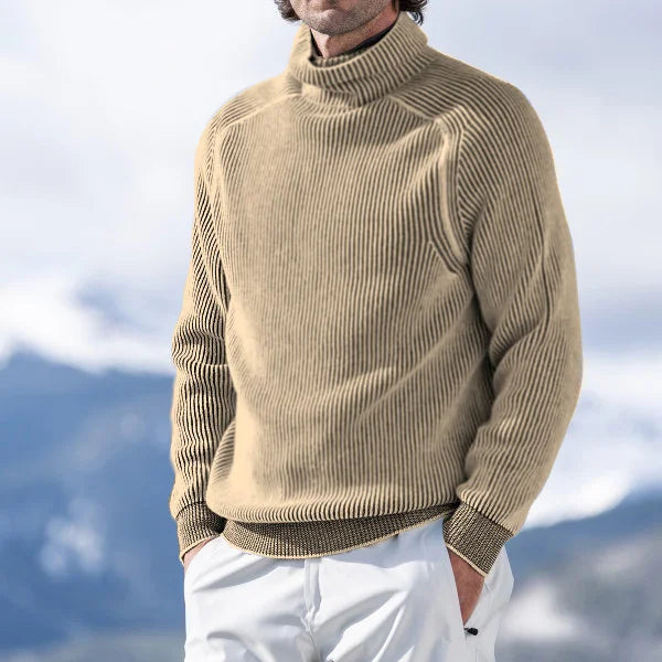 Męski turtleneck sweter zimowy i ciepły