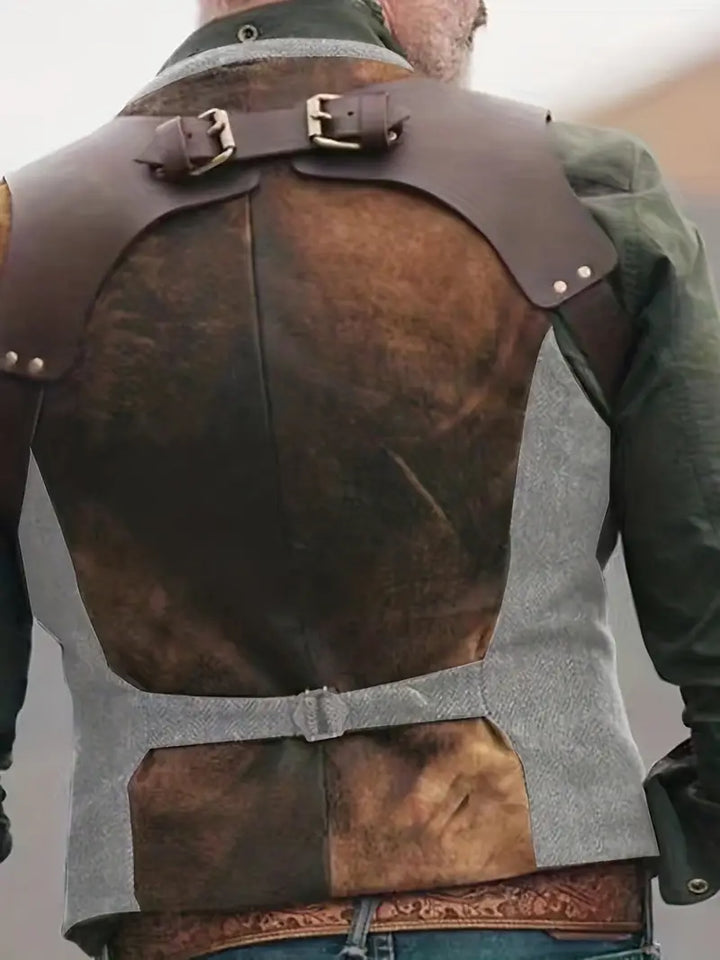 Męska stylowa odwracalna kamizelka vintage elegancja