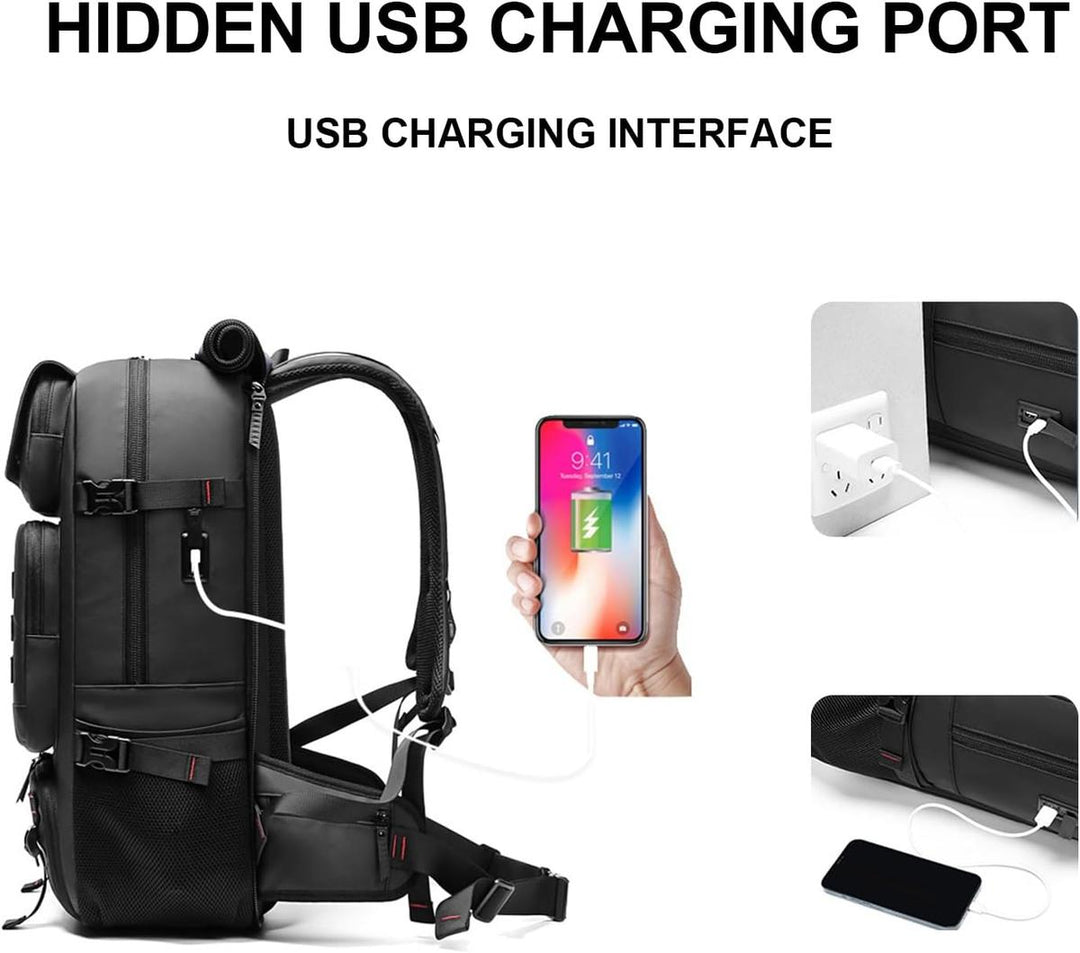 Męski Plecak Podróżny 50L z USB i Komorą na Buty