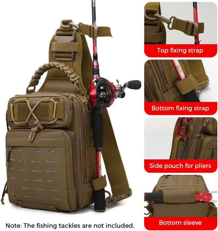 Kompaktowa torba wędkarska z wieloma kieszeniami