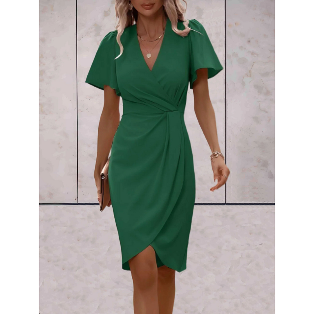 Damska Elegancka Sukienka Kopertowa | Midi