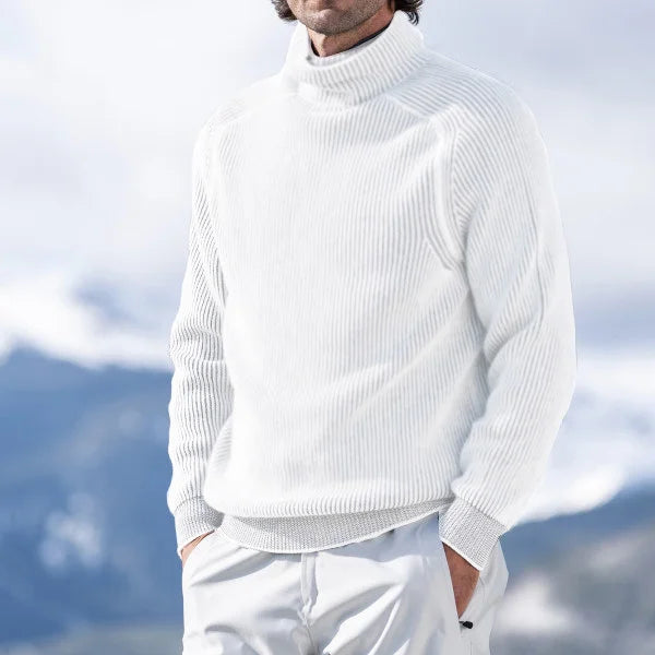 Męski turtleneck sweter zimowy i ciepły