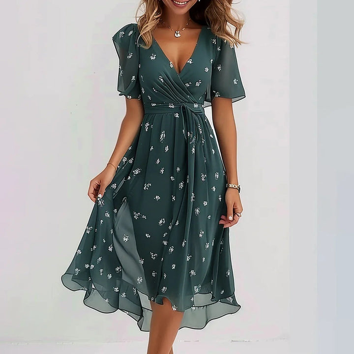 Damska Sukienka Koktajlowa Kopertowa | Elegancka Midi