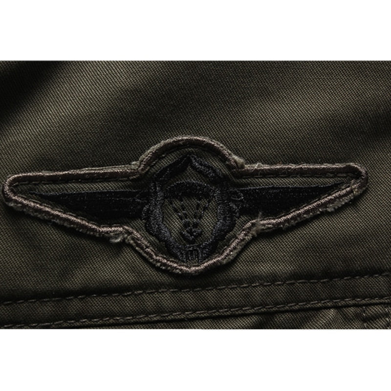 Męska Kurtka Jesienna Przejściowa Militarna z Kieszeniami
