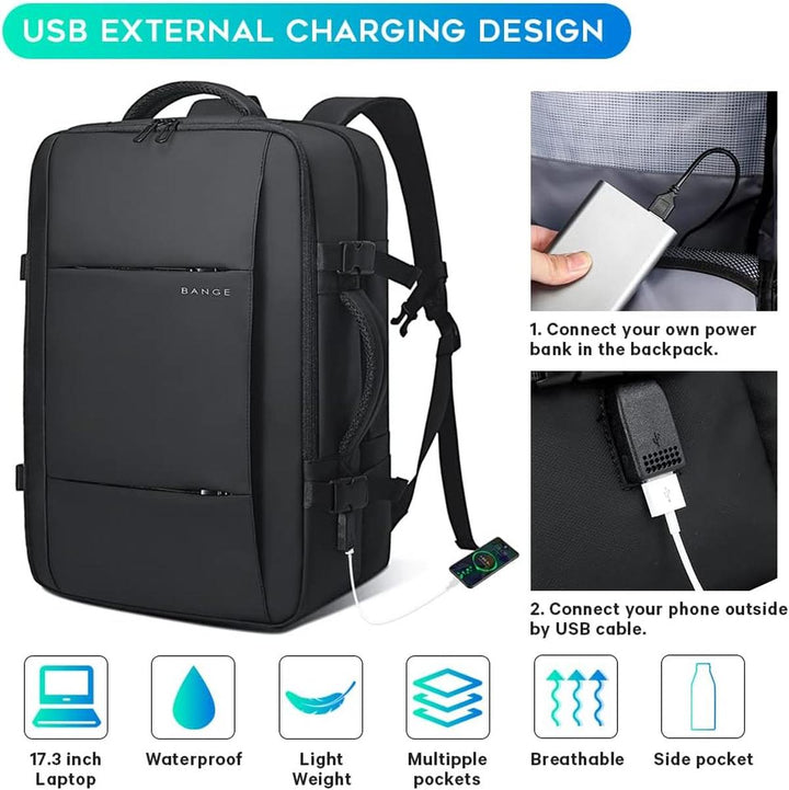 Męski Rozszerzalny Plecak Podróżny - Wodoodporny i wielofunkcyjny