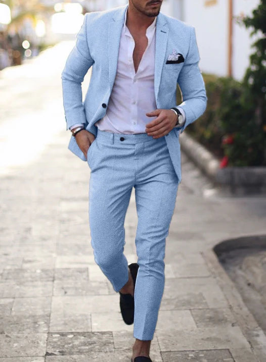 Męski garnitur ślubny slim fit