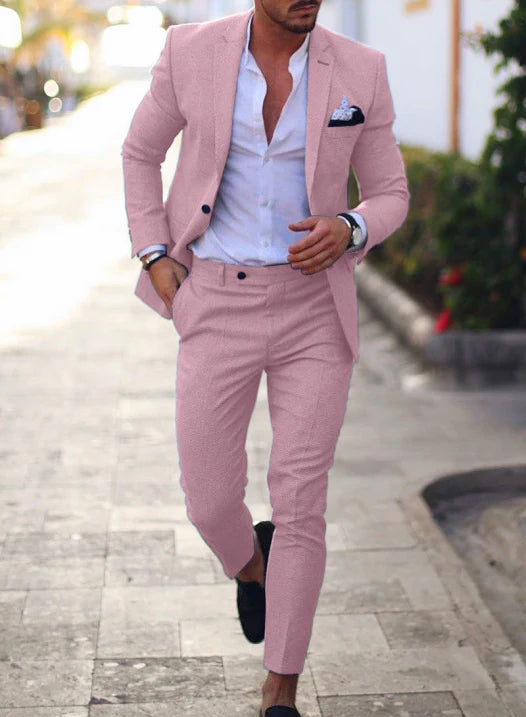 Męski garnitur ślubny slim fit