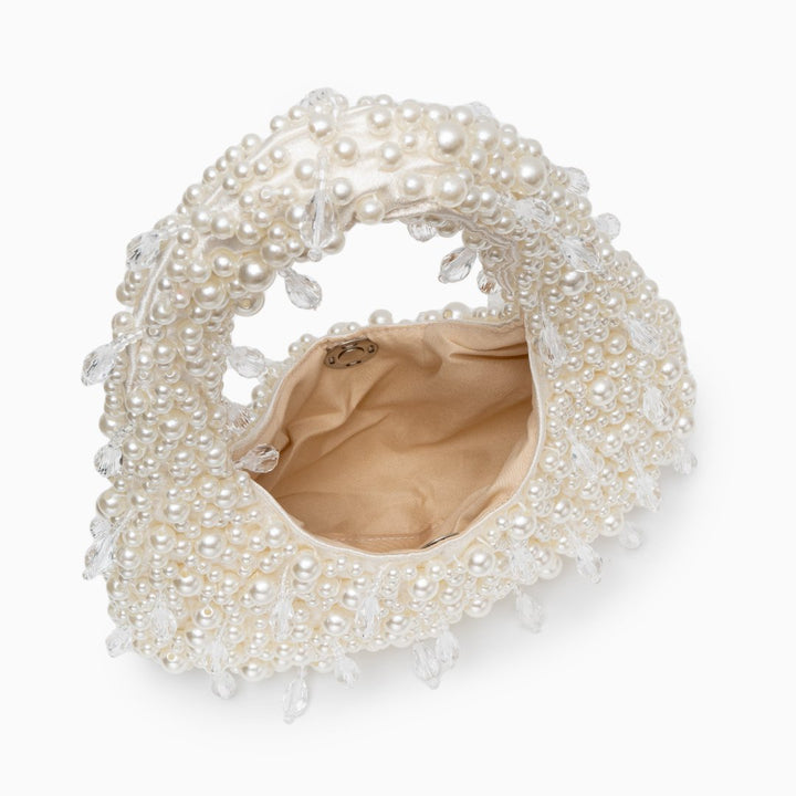 Efektowna rzeźbiona mini torebka z koralikami