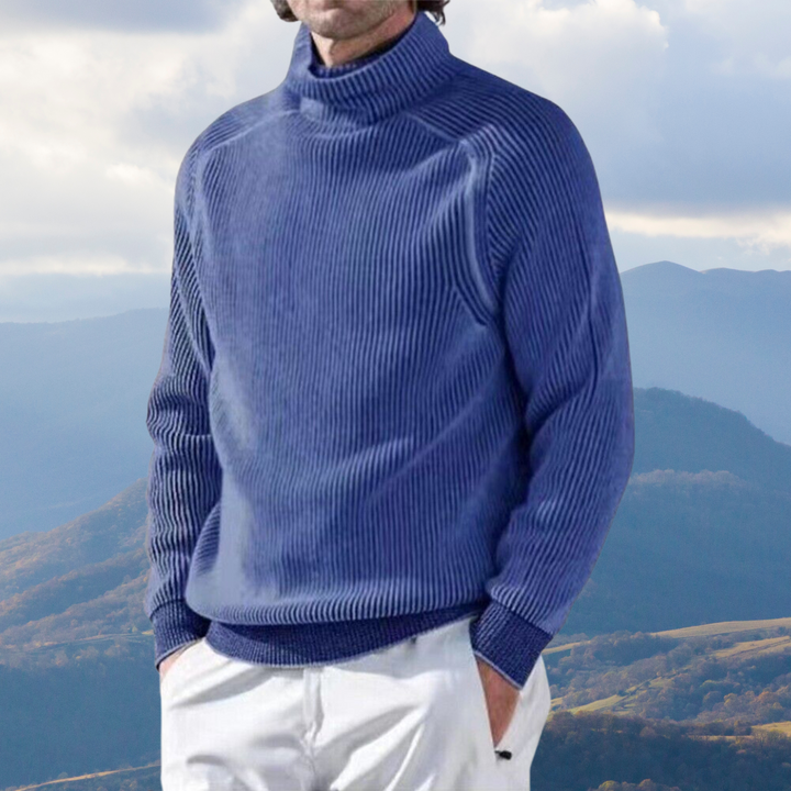 Męski turtleneck sweter zimowy i ciepły