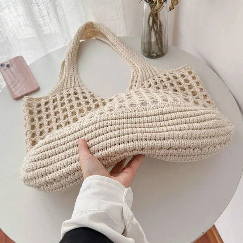 Tote torba z otwartym splotem w stylu boho
