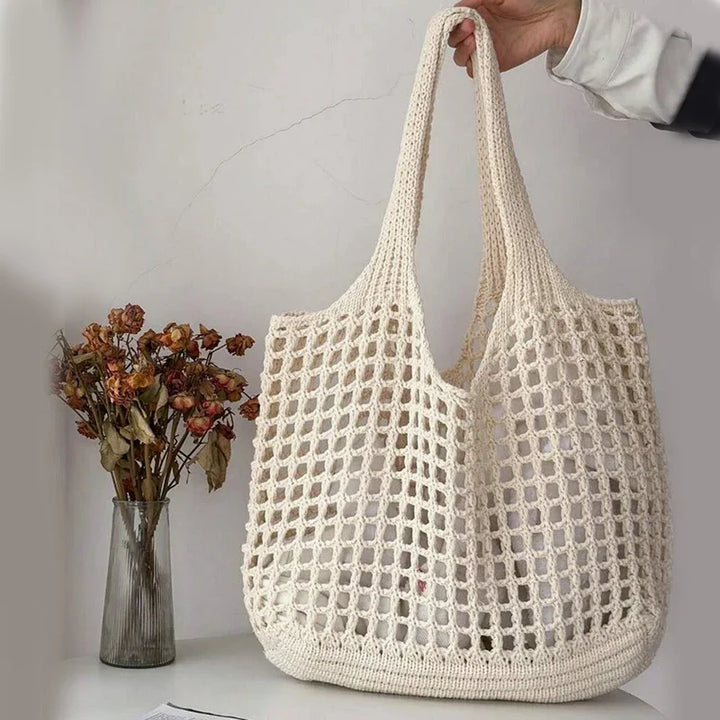 Tote torba z otwartym splotem w stylu boho