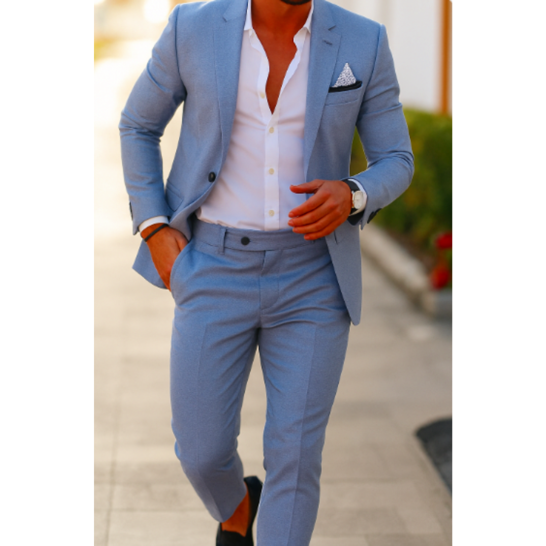 Męski garnitur ślubny slim fit