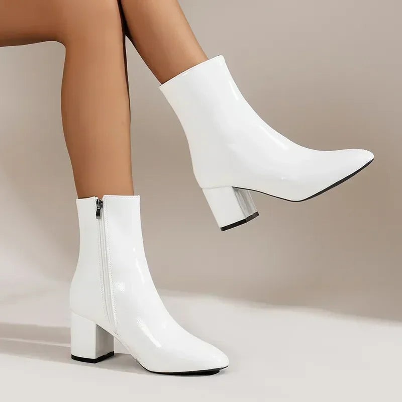 Damskie Buty Zimowe Na Obcasie Eleganckie