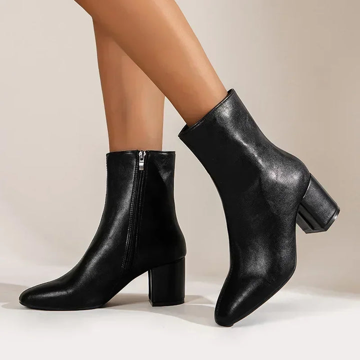 Damskie Buty Zimowe Na Obcasie Eleganckie