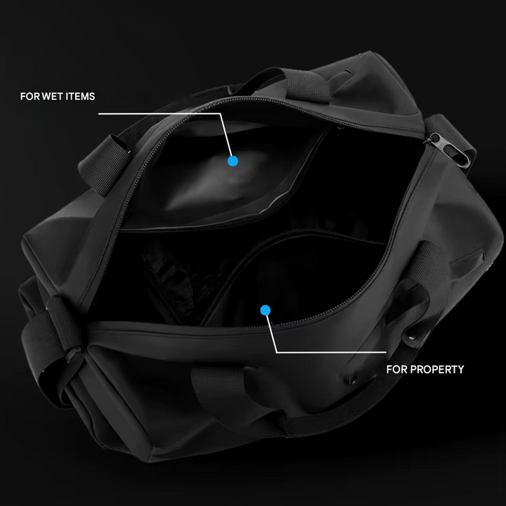 Duża wodoodporna torba sportowa z przegrodą na buty