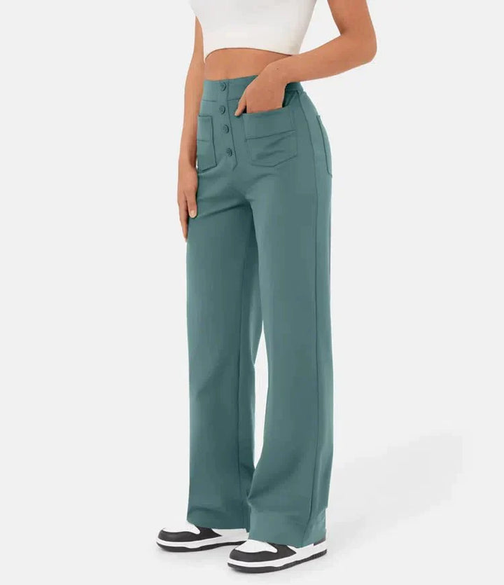Eleganckie Spodnie Damskie Wysoki Stan