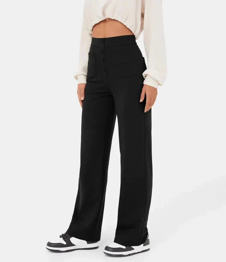Eleganckie Spodnie Damskie Wysoki Stan