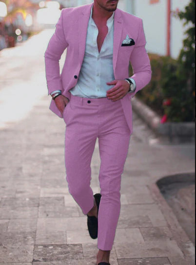 Męski garnitur ślubny slim fit