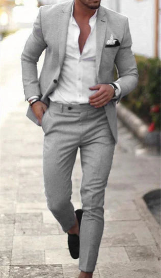 Męski garnitur ślubny slim fit